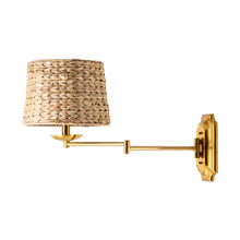 Load image into Gallery viewer, Rattan + Gold Sconce 2